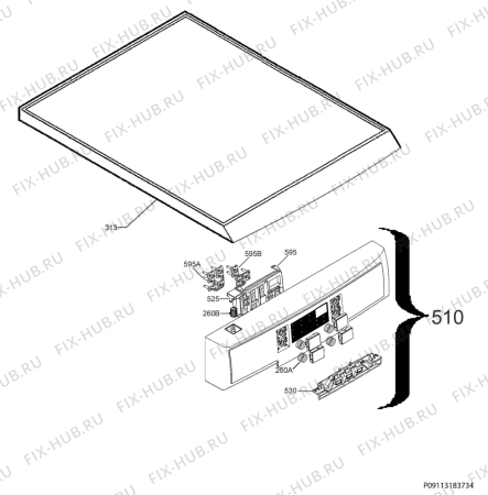 Взрыв-схема посудомоечной машины Electrolux ESF9450ROS - Схема узла Command panel 037