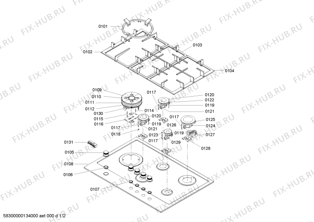 Схема №2 PCQ755FNL Bosch с изображением Кольцо горелки для духового шкафа Bosch 00646511