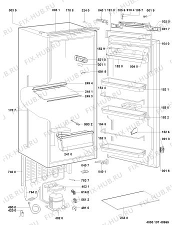 Схема №1 KD61102A/A02 с изображением Дверца для холодильной камеры Whirlpool 481010698030