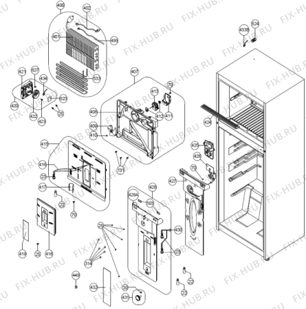 Схема №1 NRF7180AW (380210, HZZS44764) с изображением Пружинка для холодильной камеры Gorenje 404246