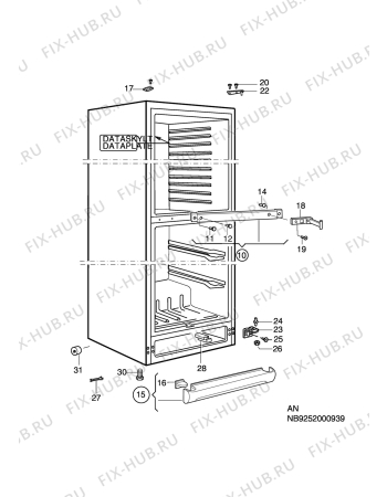 Взрыв-схема холодильника Elektro Helios KF3430 - Схема узла C10 Cabinet