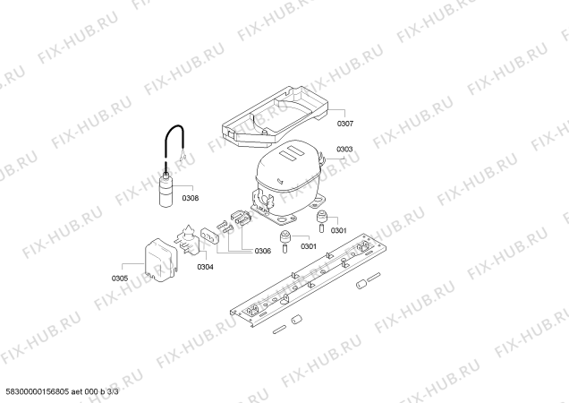 Взрыв-схема холодильника Siemens KS38RA05 - Схема узла 03