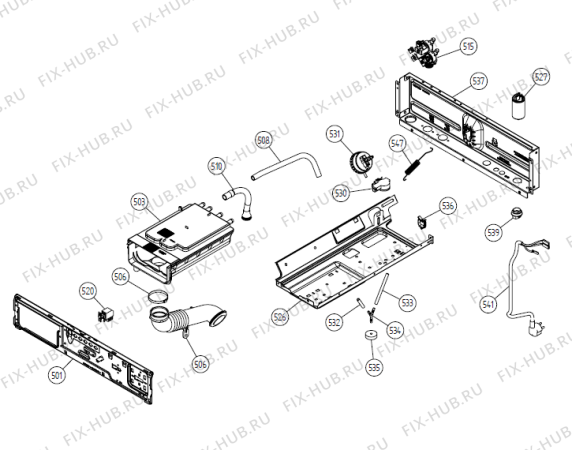 Схема №4 W6125 DK   -White (900003108, WM25.2) с изображением Декоративная панель для стиралки Gorenje 226625