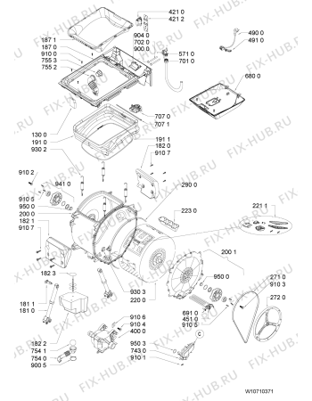 Схема №2 EV 1049 с изображением Модуль (плата) для стиралки Whirlpool 481075166196