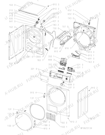 Схема №1 TK UNIQ 83A GBW с изображением Обшивка для стиральной машины Whirlpool 481010507176