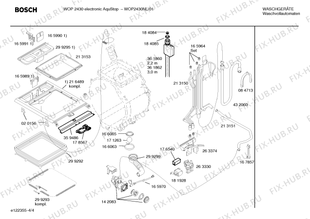 Схема №3 WOP2430NL WOP2430 electronic AquaStop с изображением Инструкция по установке и эксплуатации для стиральной машины Bosch 00585351