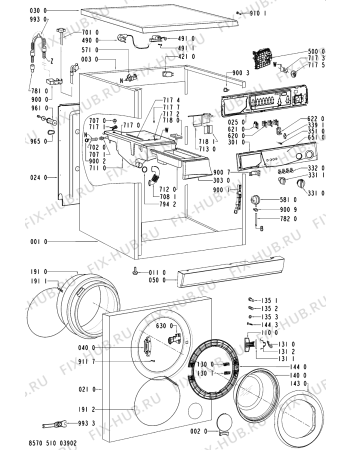 Схема №2 AWM 5100/4 с изображением Ручка (крючок) люка для стиралки Whirlpool 481249818391