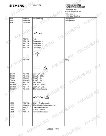 Схема №6 FS271V6 с изображением Блок питания для жк-телевизора Siemens 00759011