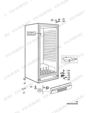 Взрыв-схема холодильника Aeg S72340-KA - Схема узла C10 Cabinet