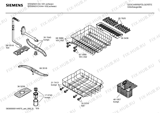 Схема №4 SF63A631 с изображением Краткая инструкция для посудомоечной машины Siemens 00569792