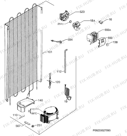 Взрыв-схема холодильника Aeg Electrolux SKD81840S0 - Схема узла Cooling system 017