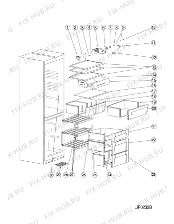 Взрыв-схема холодильника Indesit BIA181X (F082644) - Схема узла