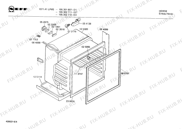 Схема №3 195301607 1071.41LPWS с изображением Панель для духового шкафа Bosch 00114714
