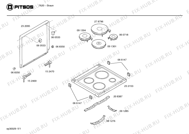 Схема №3 7620 с изображением Переключатель для плиты (духовки) Bosch 00060423
