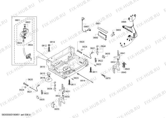 Взрыв-схема посудомоечной машины Bosch SMI86R45DE Exclusiv, Made in Germany - Схема узла 06