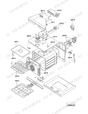 Схема №1 AKP 900 WH с изображением Фиксатор для плиты (духовки) Whirlpool 481945358424