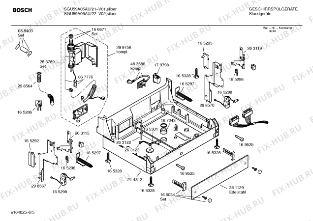 Схема №2 SGU59A05AU с изображением Инструкция по эксплуатации для посудомойки Bosch 00583417