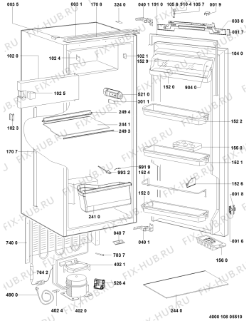 Схема №1 KVIE 4104 A+++ с изображением Криостат для холодильной камеры Whirlpool 481010647631