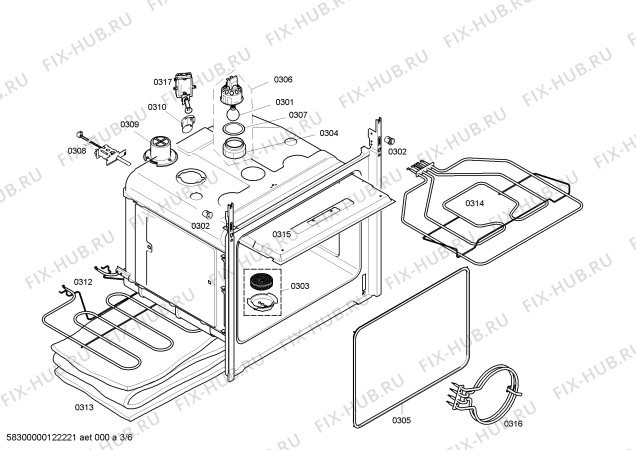 Схема №5 HB560250F с изображением Переключатель для духового шкафа Siemens 00422281