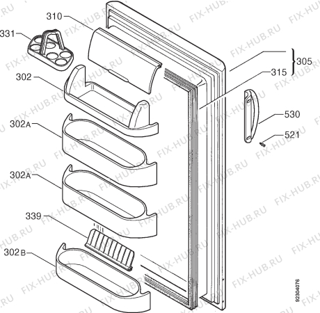 Взрыв-схема холодильника Electrolux ER7326C-1 - Схема узла Door 003