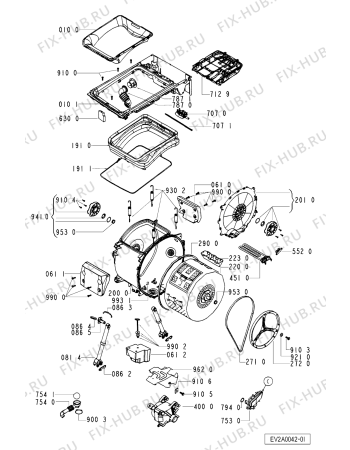 Схема №1 AWV 805/M с изображением Декоративная панель для стиралки Whirlpool 481245210795