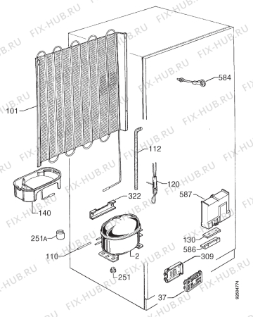 Взрыв-схема холодильника Matura 185.511 3 - Схема узла Cooling system 017