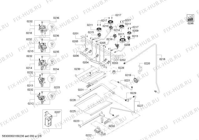 Схема №4 HGS3023UC с изображением Клапан для духового шкафа Bosch 00659953