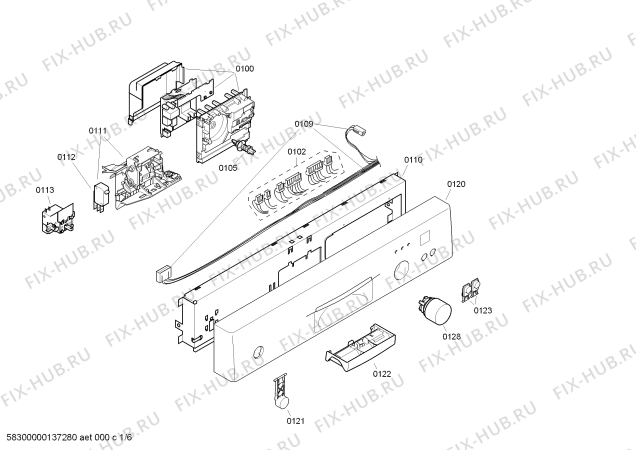 Схема №3 SE44M860 с изображением Модуль управления для посудомойки Siemens 00649211