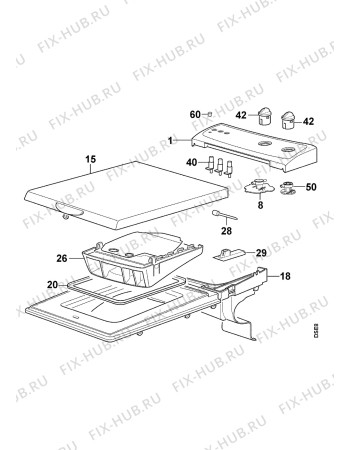 Взрыв-схема стиральной машины Electrolux EW523T2 - Схема узла Control panel and lid
