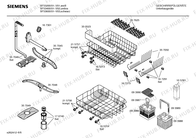 Взрыв-схема посудомоечной машины Siemens SF53200 - Схема узла 06