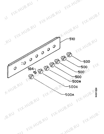 Взрыв-схема плиты (духовки) Zanussi HM591X - Схема узла Command panel 037