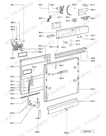 Схема №1 ADG 6971 IX -n.prod. с изображением Панель для посудомоечной машины Whirlpool 480140100113