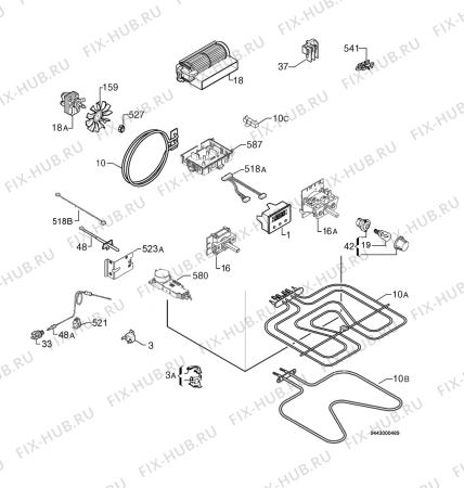 Взрыв-схема плиты (духовки) Ikea FOV10P 401-522-37 - Схема узла Electrical equipment 268