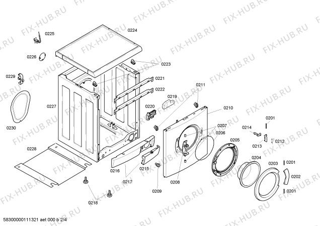 Схема №2 WFD51029TI с изображением Крышка для стиральной машины Bosch 00477350