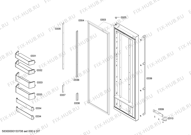 Взрыв-схема холодильника Gaggenau RS295SKD2 - Схема узла 03