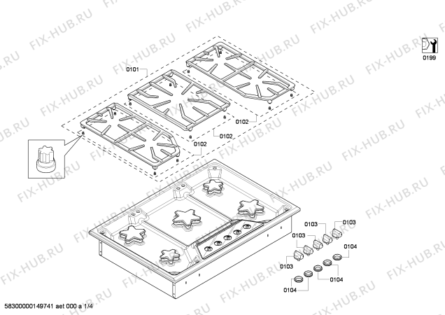 Схема №2 SGSX305FS Thermador с изображением Устройство поджига для плиты (духовки) Bosch 00635046