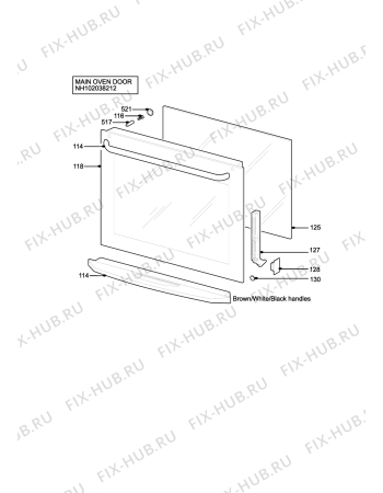 Взрыв-схема плиты (духовки) Aeg D4100W (WHITE) - Схема узла H10 Main Oven Door (large)