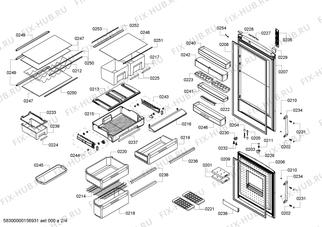 Схема №1 KG46NAI10J с изображением Контейнер для холодильника Siemens 00686965