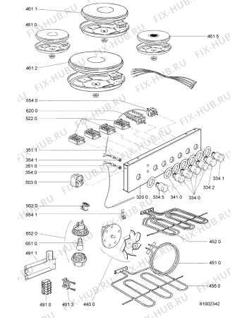 Схема №2 ACM 356 WH с изображением Клавиша для электропечи Whirlpool 481241128959