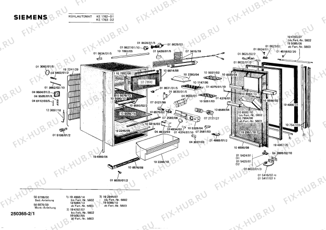 Схема №2 KE1763 с изображением Клапан для холодильной камеры Siemens 00107994