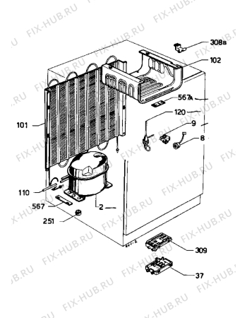 Взрыв-схема холодильника Zanussi ZI9161 - Схема узла Cooling system 017