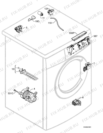 Взрыв-схема стиральной машины Arthurmartinelux AWF6020W - Схема узла Electrical equipment 268