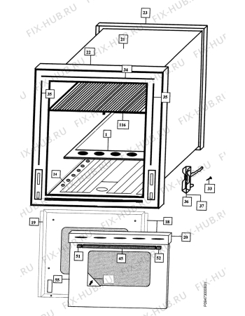 Взрыв-схема плиты (духовки) Zanussi Z531B1 - Схема узла Section 2