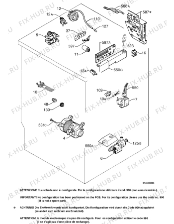 Взрыв-схема стиральной машины Zanker PRISMA1400R - Схема узла Electrical equipment 268