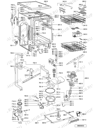 Схема №1 GSFS 2551 WS с изображением Ручка регулировки (кнопка) для посудомоечной машины Whirlpool 481241028894