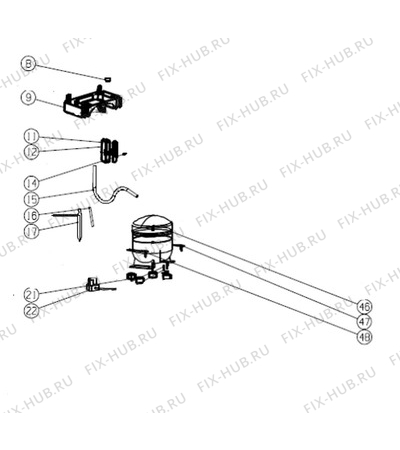 Взрыв-схема холодильника Electrolux RUF1840AOW - Схема узла Cooling system 017