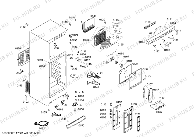 Схема №1 KSU45621AU с изображением Дверь морозильной камеры для холодильной камеры Bosch 00476989