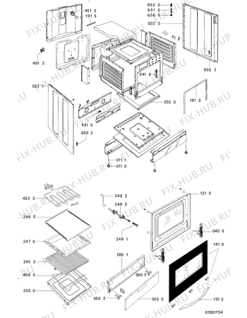 Схема №2 ACM 826 WH с изображением Панель для плиты (духовки) Whirlpool 481245248216