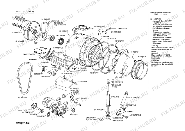 Взрыв-схема стиральной машины Bosch 0722044246 V9000 - Схема узла 03