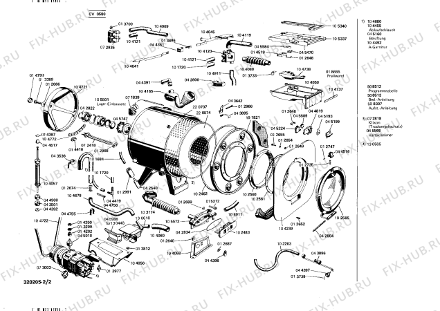 Взрыв-схема стиральной машины Constructa CV0580 CV 0580 - Схема узла 02